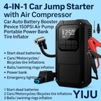 Heavy-Duty 4-in-1 Car Jump Starter with Air Pump and Power Bank