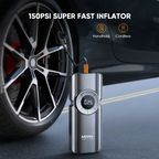 【5-in-1】 Portable Car Starter and Air Compressor 4000A Maximum Power (8.5 liters of gasoline, 8 liters of diesel) Equipped with 150-pound tire inflator